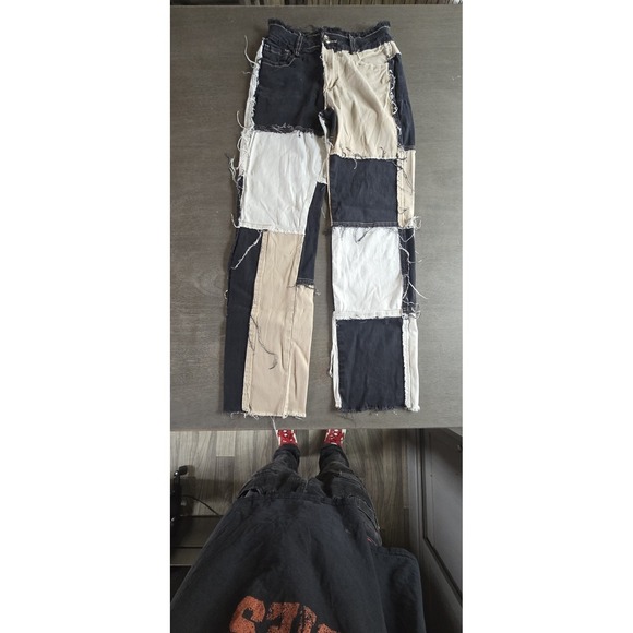 The Unbranded Brand Denim - Unbranded high-waisted patchwork jeans Size Small